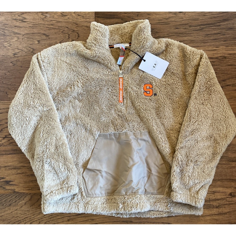 NEW‎ Wear by Erin Andrews Syracuse Orange Women's 1/4 Zip Fuzzy Pullover (Large)